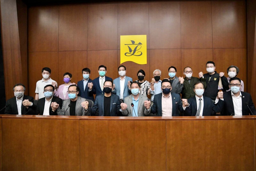 民主派會見傳媒。