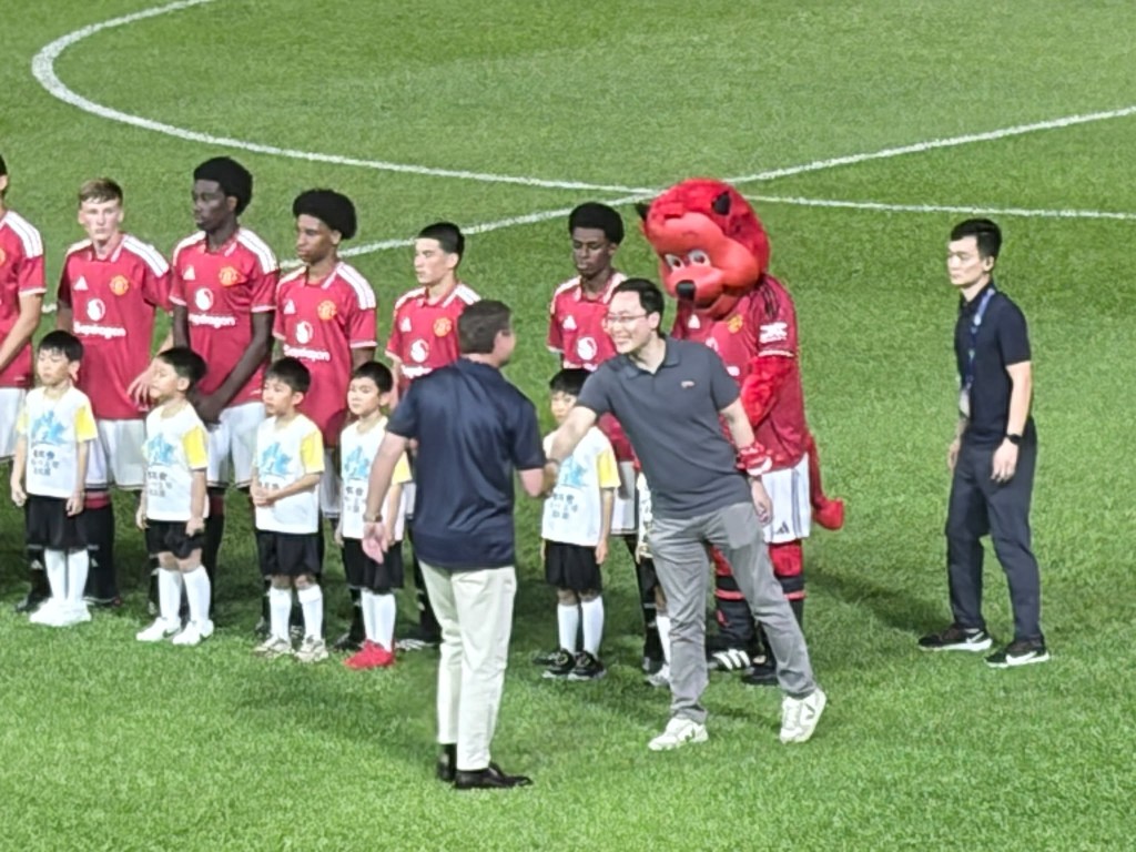 曼聯U16青年隊在旺角大球場與傑志U18比賽。 曼聯U16青年隊在旺角大球場與傑志U18比賽。