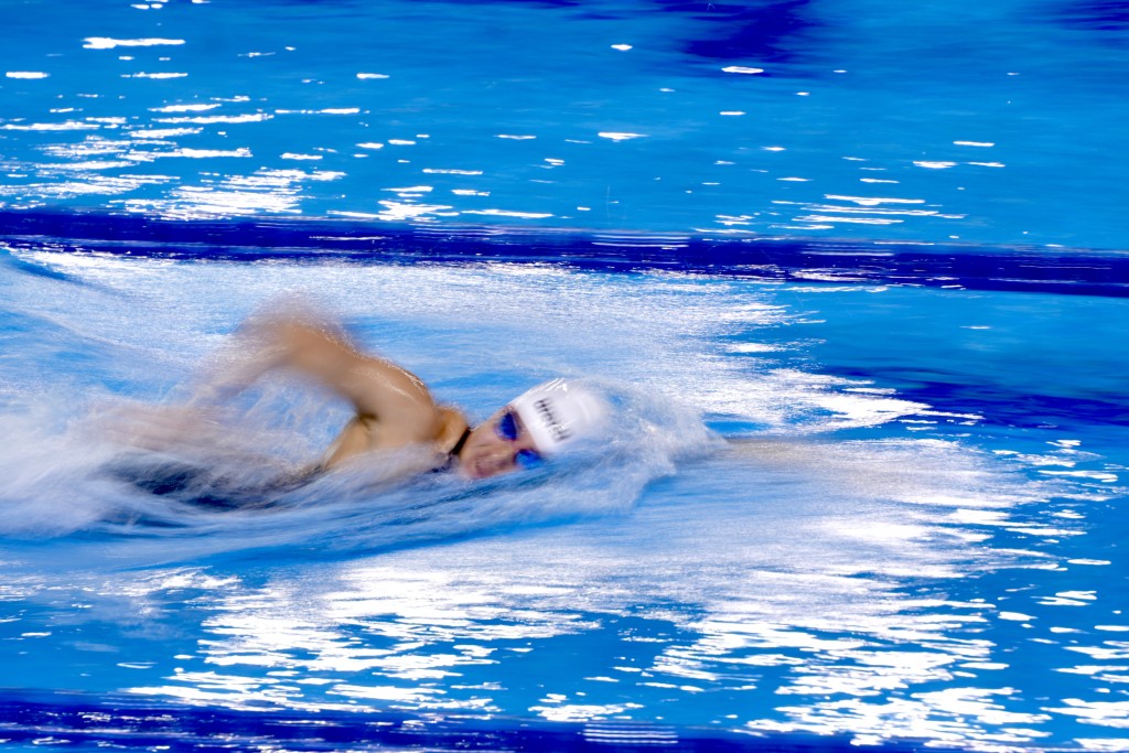 何诗蓓在法国站首天参加主项的200米自由泳。资料图片