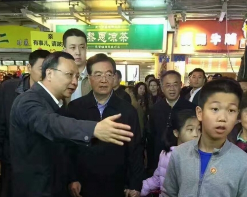 胡錦濤現身廣州。網圖