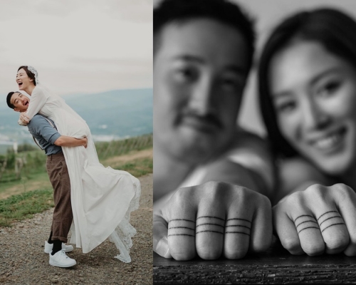 曾國祥與王敏奕同一時間在社交網晒婚照宣佈喜訊。（ig圖片）