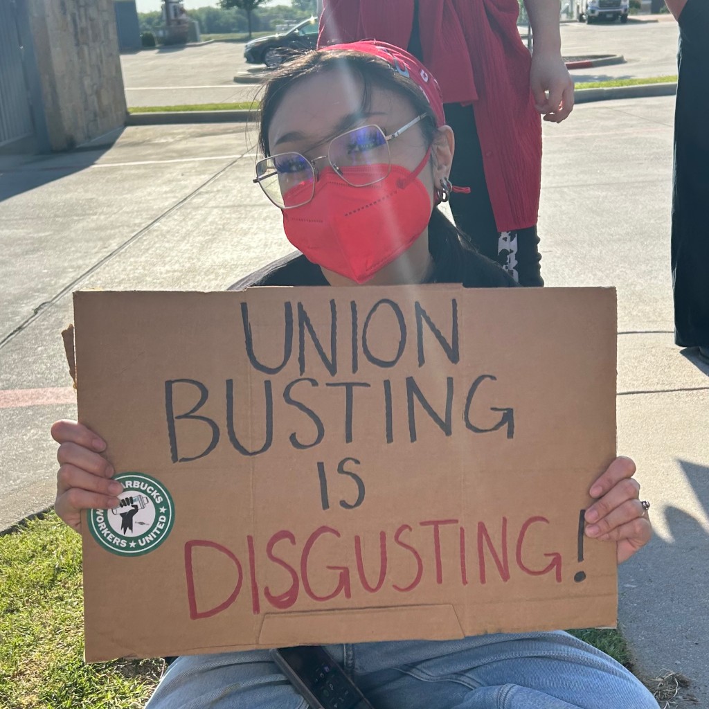 美國星巴克職員罷工。X@SBWorkersUnited