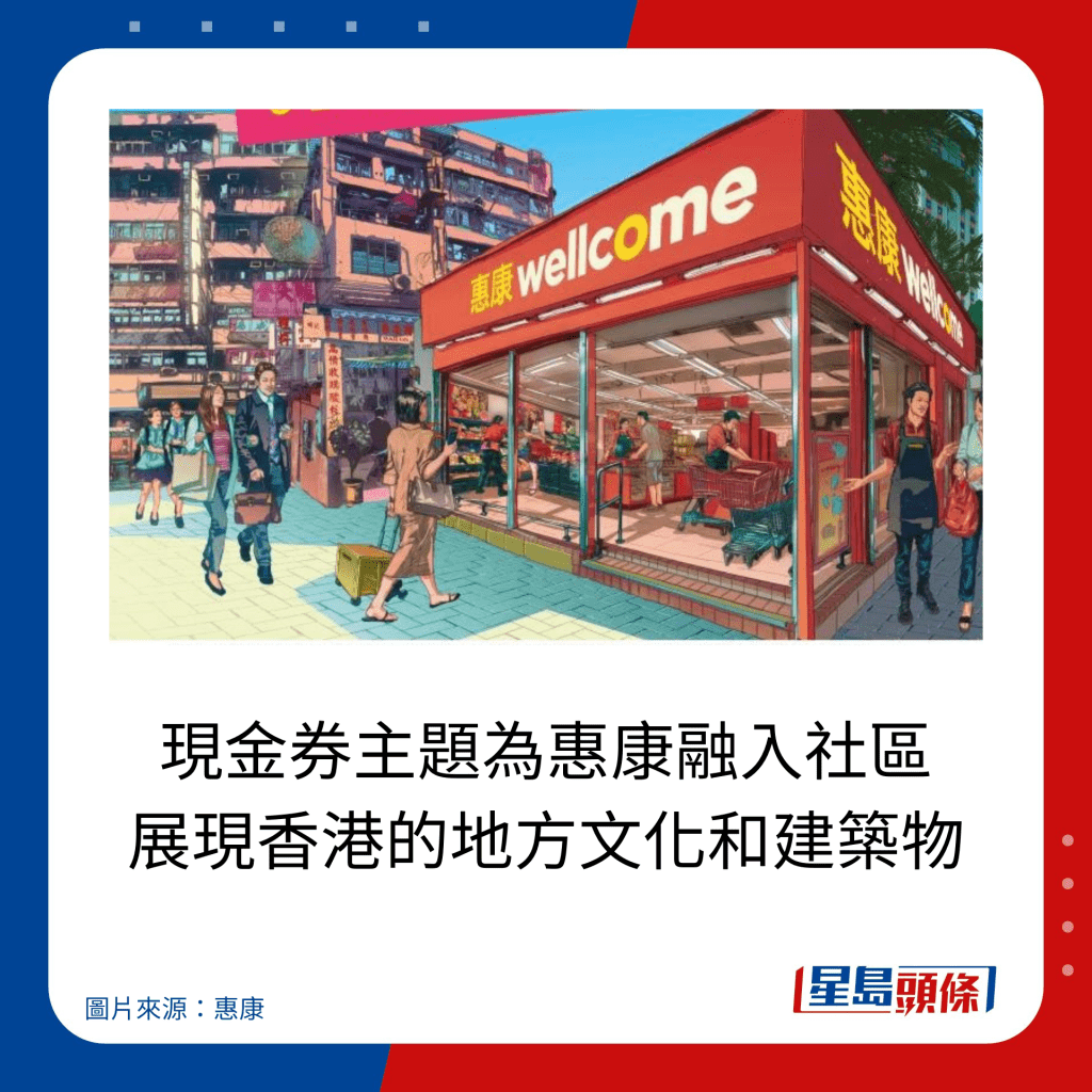 惠康消费券优惠｜现金券主题为惠康融入社区 展现香港的地方文化和建筑物。