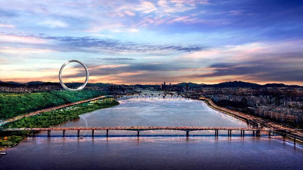 「首尔之环」选址天空公园（Haneul Park），位于汉江旁。 首尔市政府图片
