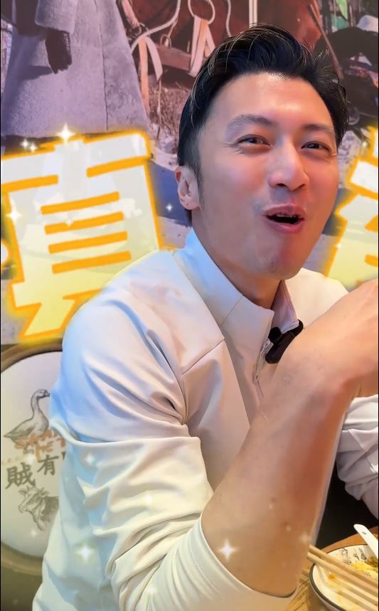 謝霆鋒在哈爾濱品嚐當地美食。微博
