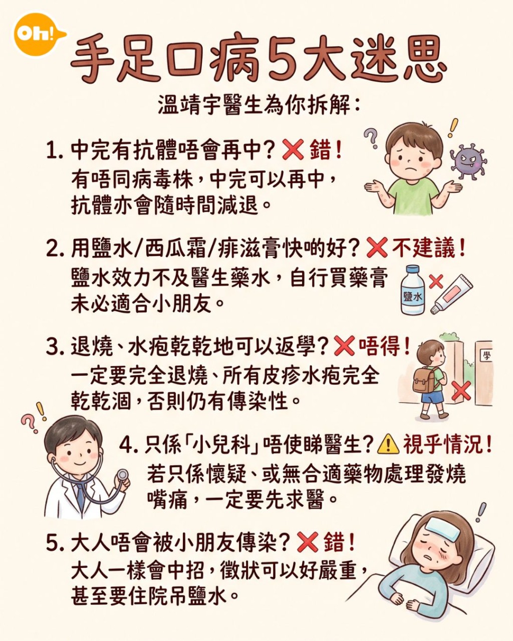 手足口病家長5大迷思 手足口病家長5大迷思