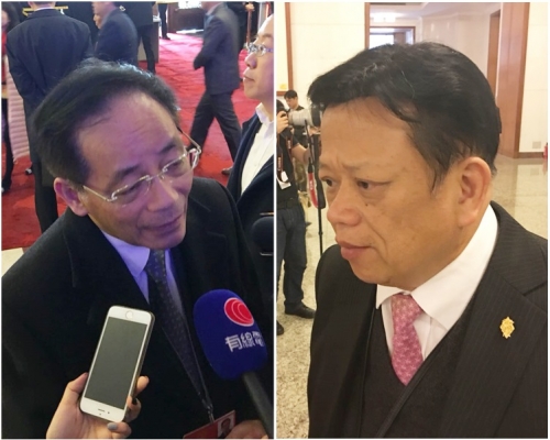 葉國謙(左)認為香港市民不會認同「港獨」。右為龍子明。