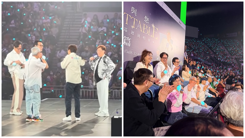 譚詠麟演唱會丨溫拿五虎合體爆笑表演「揄褲」 唱《玩下啦》追悼故友黎彼得