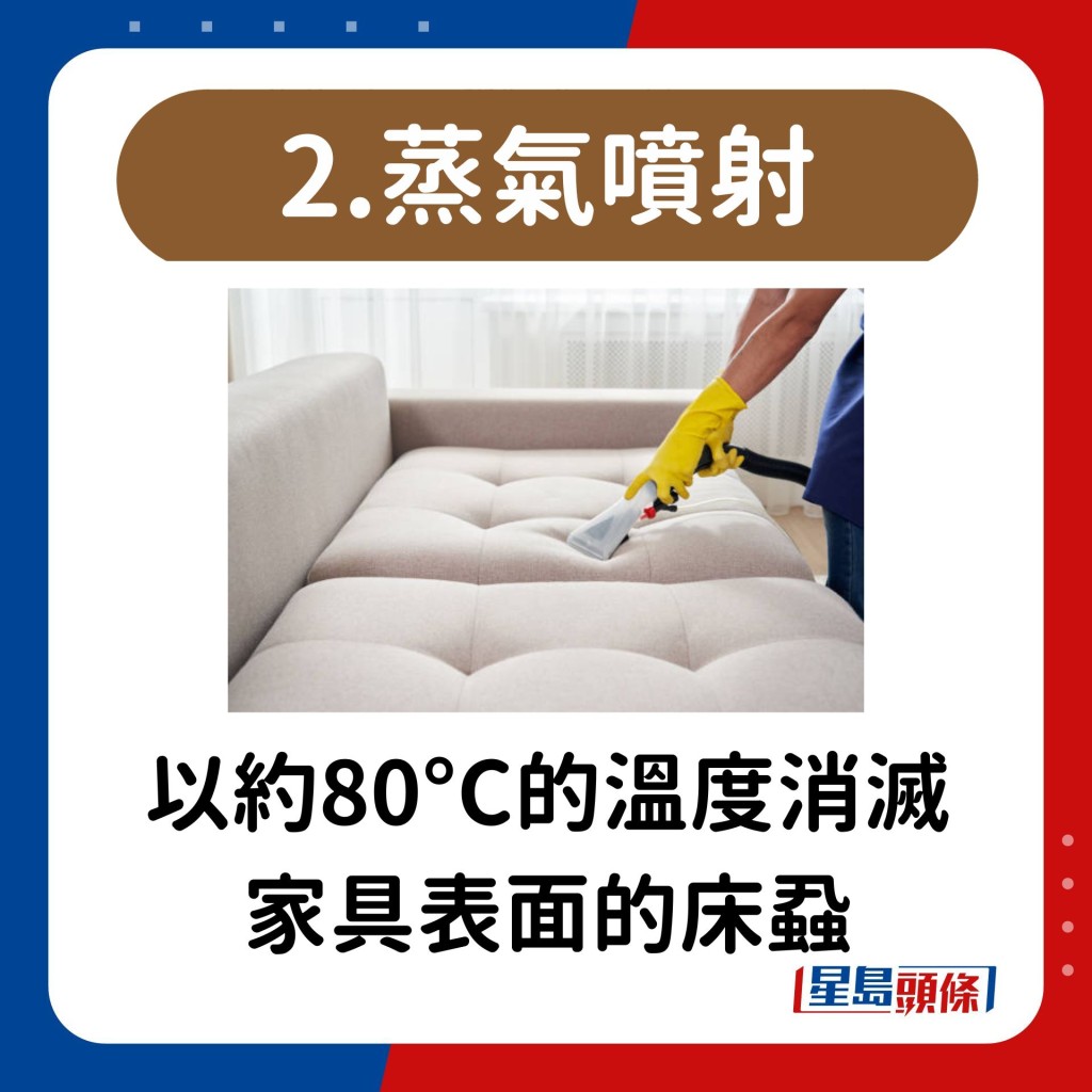 以約80°C的溫度消滅 家具表面的床蝨