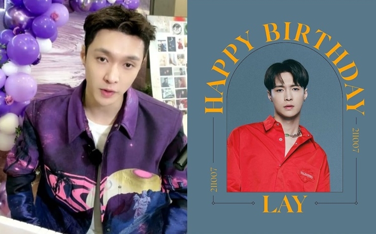 Lay直播與粉絲過生日,EXO官方ig亦有貼相祝賀。