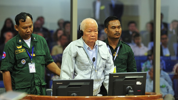 赤柬前領袖喬森潘被特別法庭判決維持終身監禁，這亦是終極裁決。路透社圖片