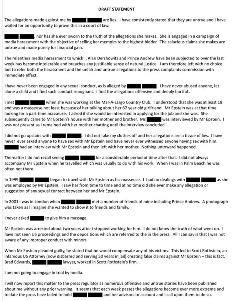 一封由愛潑斯坦女友兼長期助手馬克斯韋爾（Ghislaine Maxwell）撰寫的電郵首度曝光，其內容疑似親口證實了那張英國前王子安德魯與受害者朱弗雷（Virginia Giuffre）的合照並非偽造。美國司法部