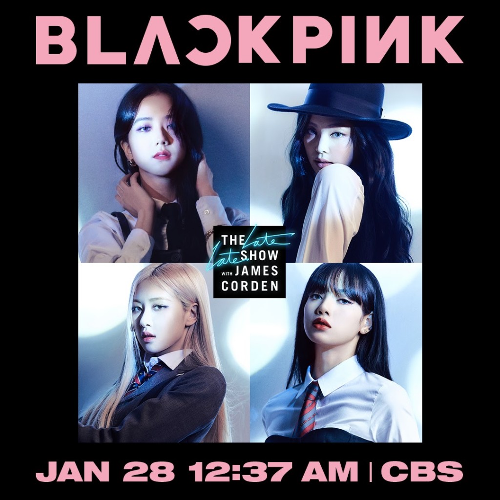BLACKPINK將在美國時間明天凌晨登上深宵清談節目《The Late Late Show with James Corden》。