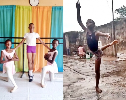 非洲男孩雨中赤脚跳芭蕾，获全额奖学金将赴美深造。(网图)