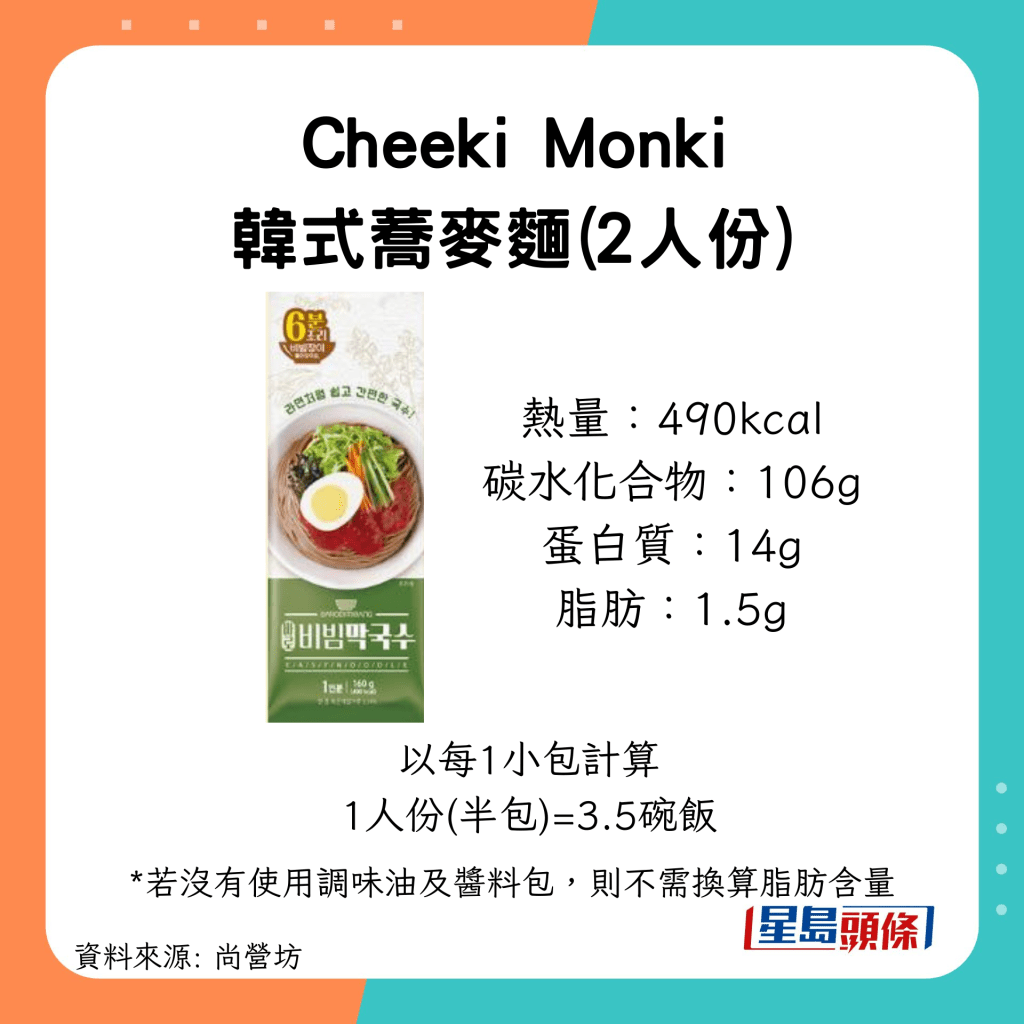 韓國非油炸湯麵/拌麵推介｜Cheeki Monki 韓式蕎麥麵(2人份)