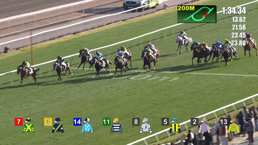 馬群終點前約200米仍未有意外。賽馬會網頁