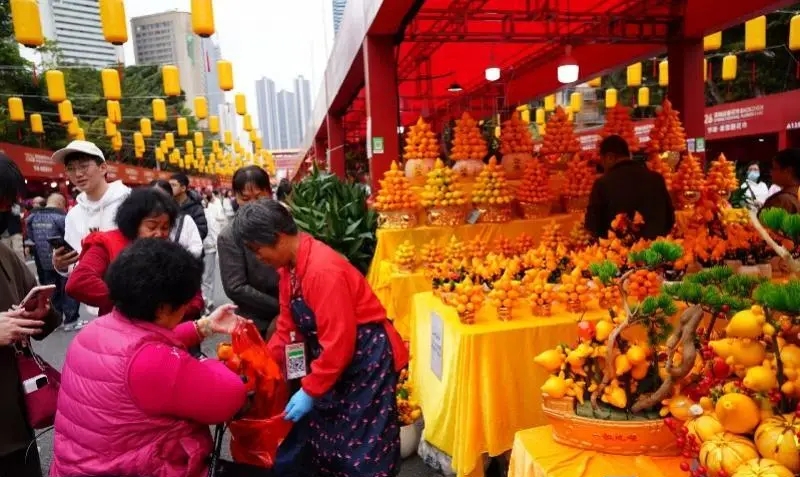 深圳愛國路迎春花市開幕。微信@深圳大件事