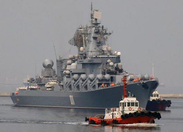 俄国太平洋舰队旗舰「瓦良格号」。网上图片