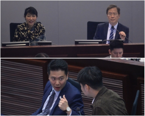 毛孟靜(上左)和郭家麒(上右)都提出譴責周浩鼎(下)動議。