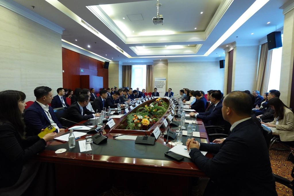 代表团在阿斯塔纳与哈萨克斯坦共和国贸易与整合部官员会面。政府新闻处