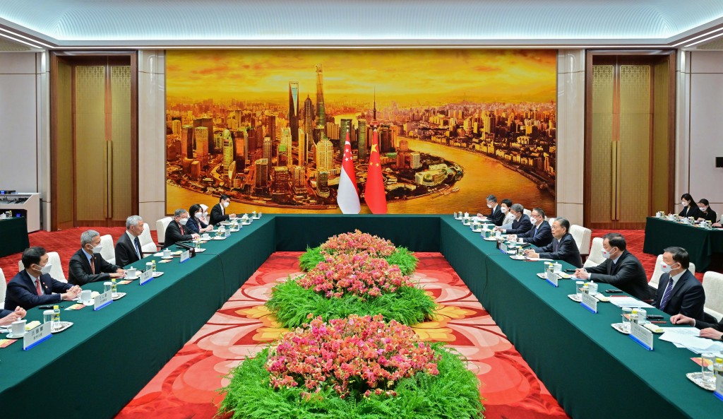全國人大常委會委員長趙樂際會見新加坡總理李顯龍。新華社