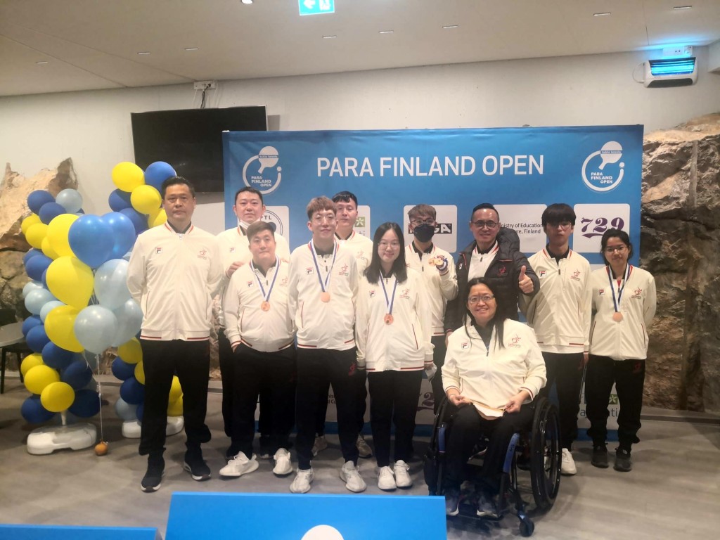 港隊以一銀八銅完成ITTF芬蘭殘疾人乒乓球公開賽2022。香港傷殘人士體育協會提供圖片