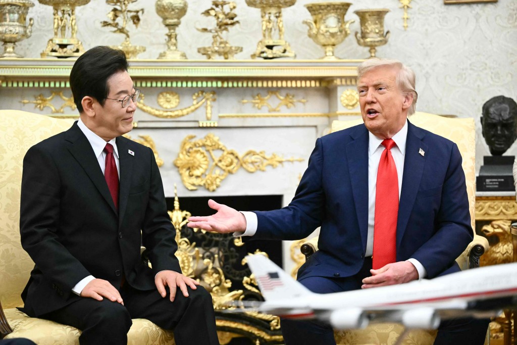 李在明也稱有意與特朗普一起訪問中國。法新社 李在明也稱有意與特朗普一起訪問中國。法新社