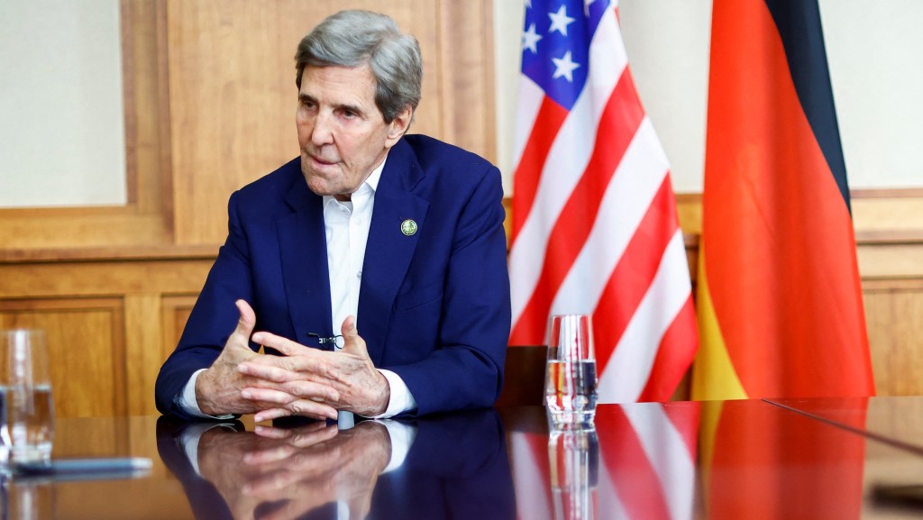 在德国出席全球暖化问题会议的克里（John Kerry）接受路透社专访。 路透社
