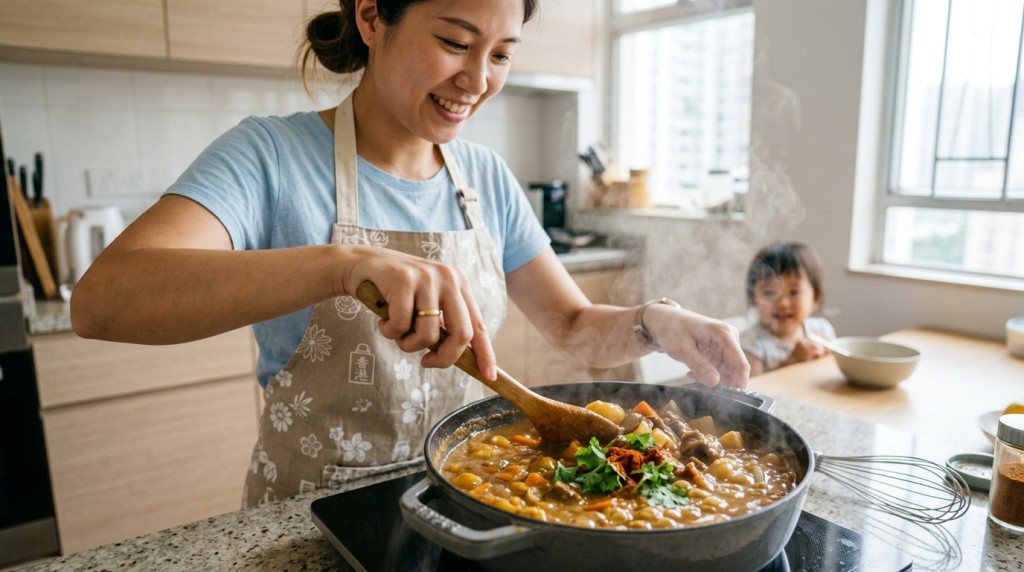 無印良品的即食咖哩打救不少忙碌媽媽。(圖:AI生成示意圖) 無印良品的即食咖哩打救不少忙碌媽媽。(圖:AI生成示意圖)