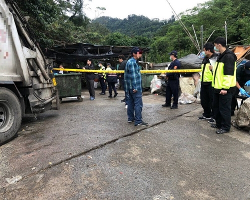 台灣一間環保公司清理廚餘車時,發現一具女嬰屍。網圖