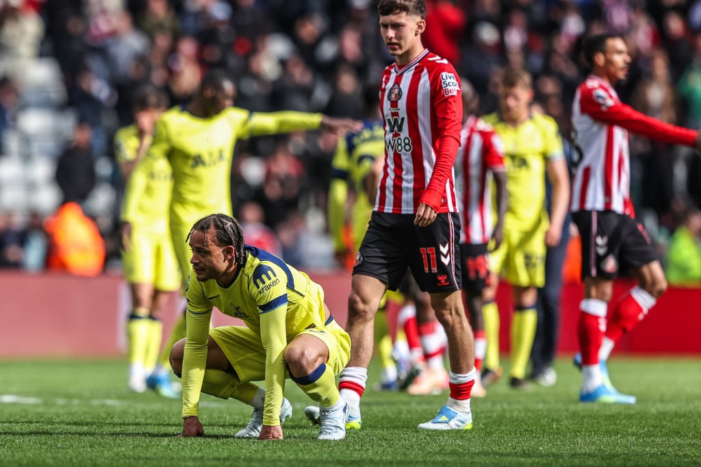 熱刺作客以0：1不敵新特蘭。法新社