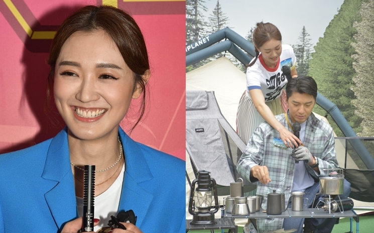 張寶兒亮相《兩個小生去Camping》節目來力撐男友袁偉豪。