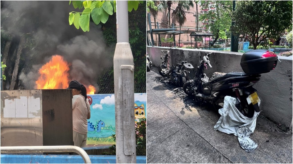 葵涌石蔭路4部電單車疑遭縱火 消防救熄