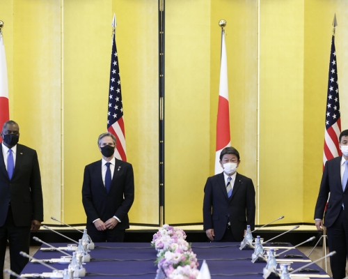 美日外長防長舉行會談。AP圖片