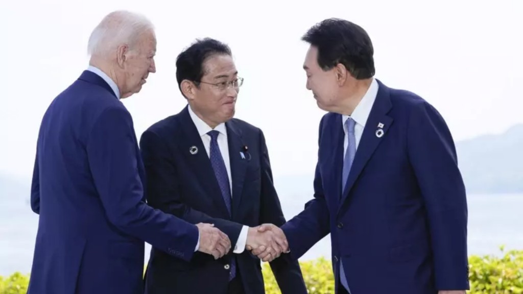 拜登、尹錫悅及岸田文雄8月將在大衛營舉行高峰會。美聯社