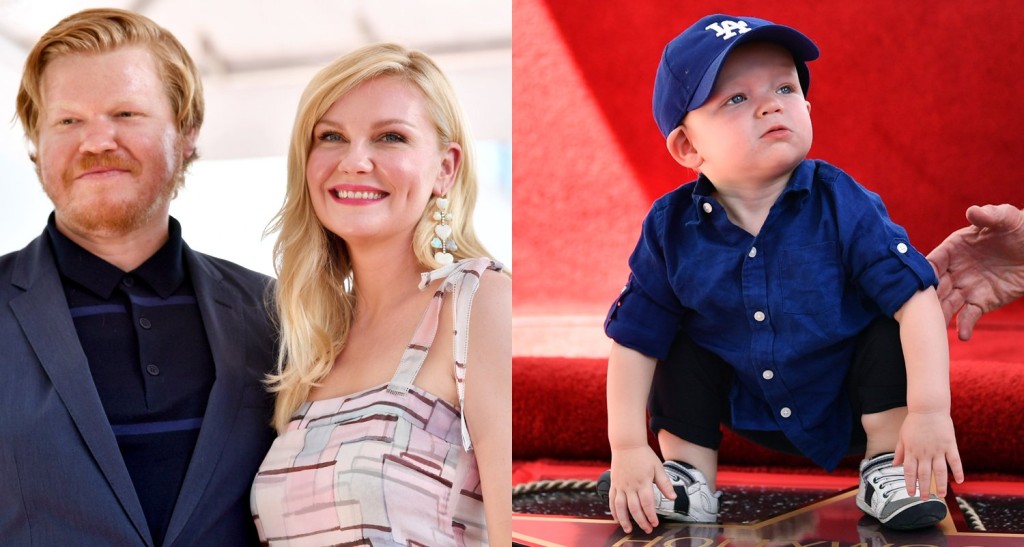 Kirsten Dunst同老公及囝囝Ennis。