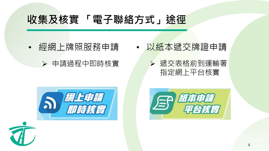 「電子聯絡方式」須以一次性密碼核實，途經有二。