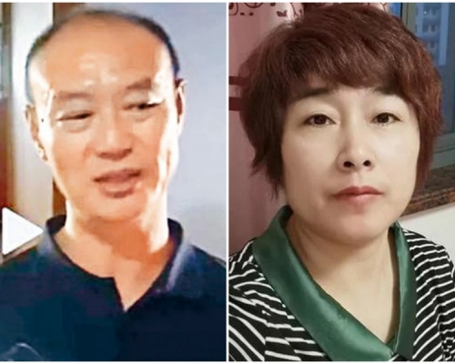 疑兇許某殺死妻子來某後,淡定接受記者訪問。網圖
