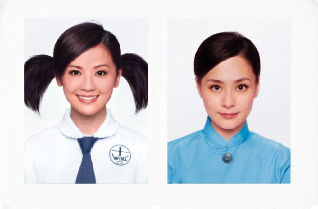 蔡卓妍和锺欣潼（右）早年曾翻拍学生照，两人变化不大。