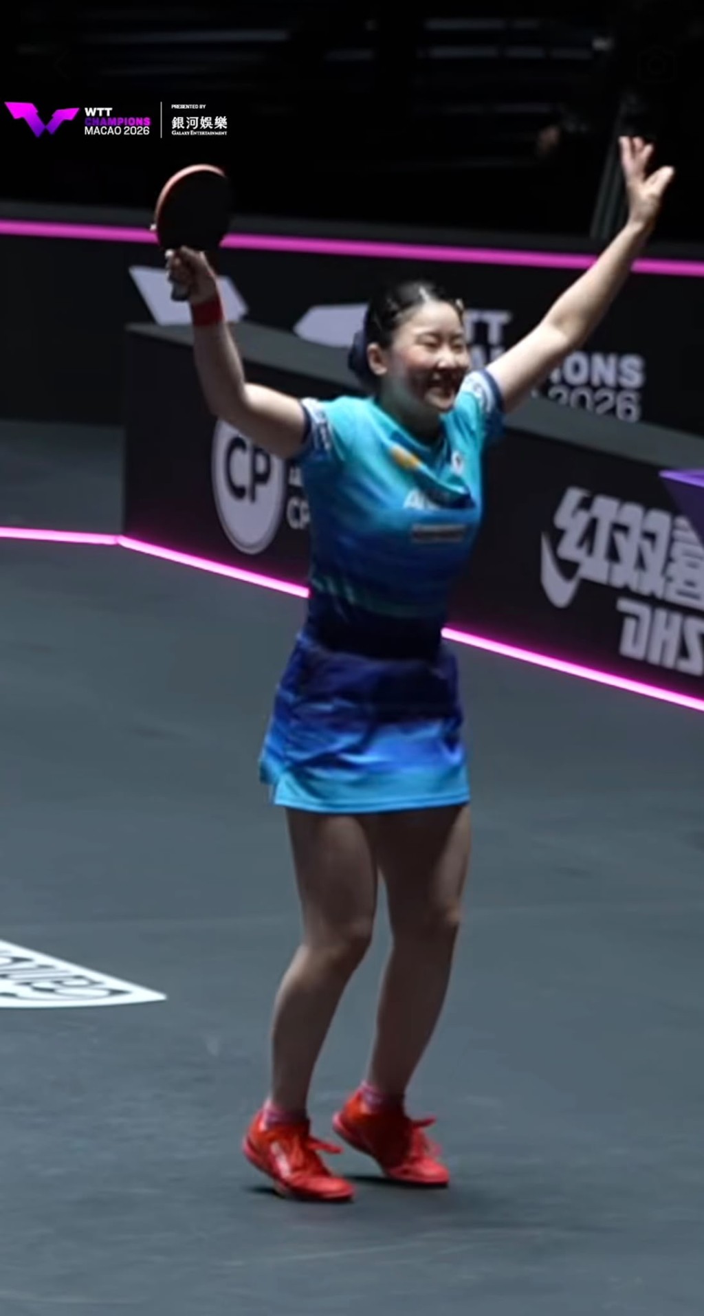 張本美和決賽以4:3反勝同屬國家隊的陳熠，完成一串二，成功在澳門站贏得今季第四冠。WTT官方Instagram