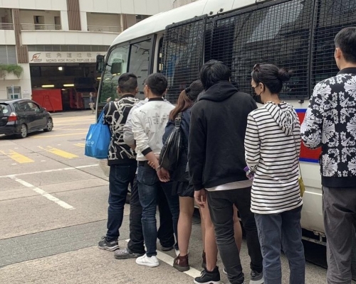 行動中部分被捕人士。警方圖片