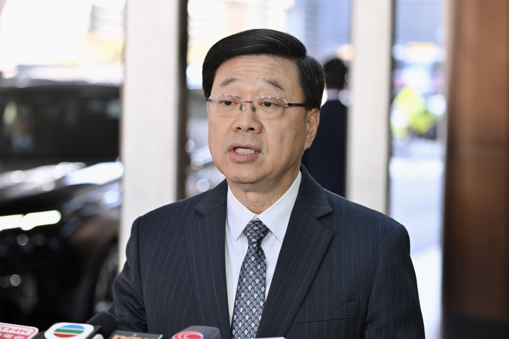特首李家超回應裁決。劉駿軒攝 特首李家超回應裁決。劉駿軒攝