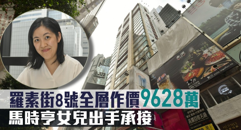 馬時亨女兒等人購入羅素街8號20樓全層,作價9628萬。