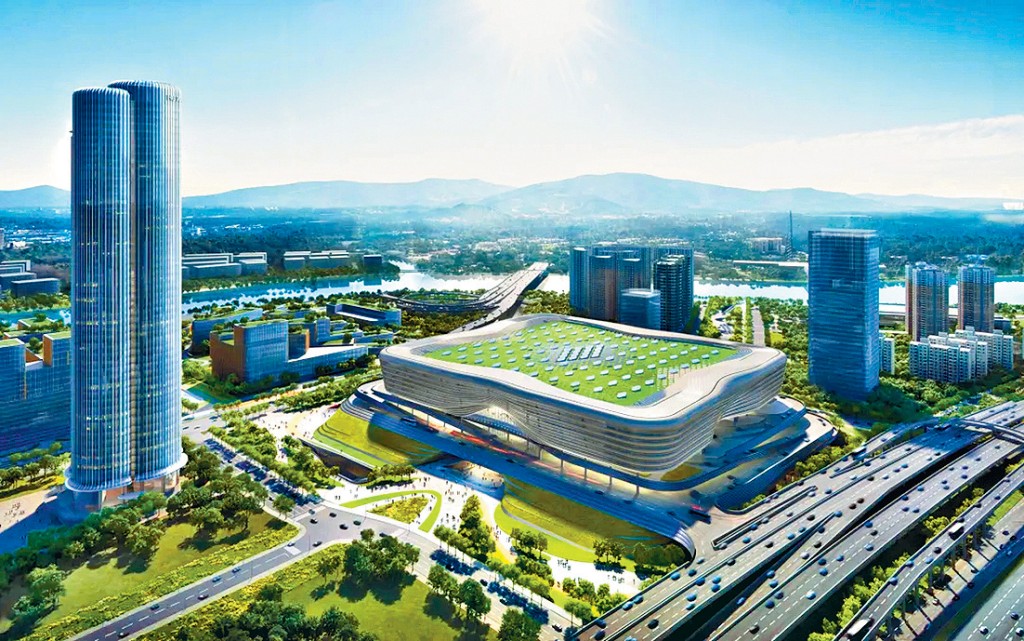 新皇崗口岸明年投入使用。圖為新大樓模擬圖。