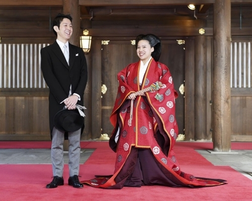 日本公主絢子出嫁,婚後將脫離皇籍。AP