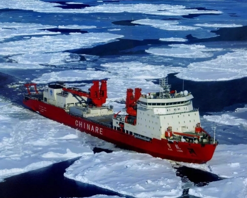 文章称，「中国是北极事务的积极参与者、建设者和贡献者」。示意图