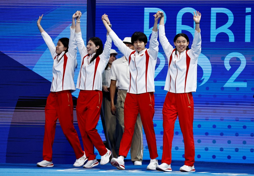 國家隊破亞洲紀錄奪女子4X100米自由泳接力銅牌。Reuters