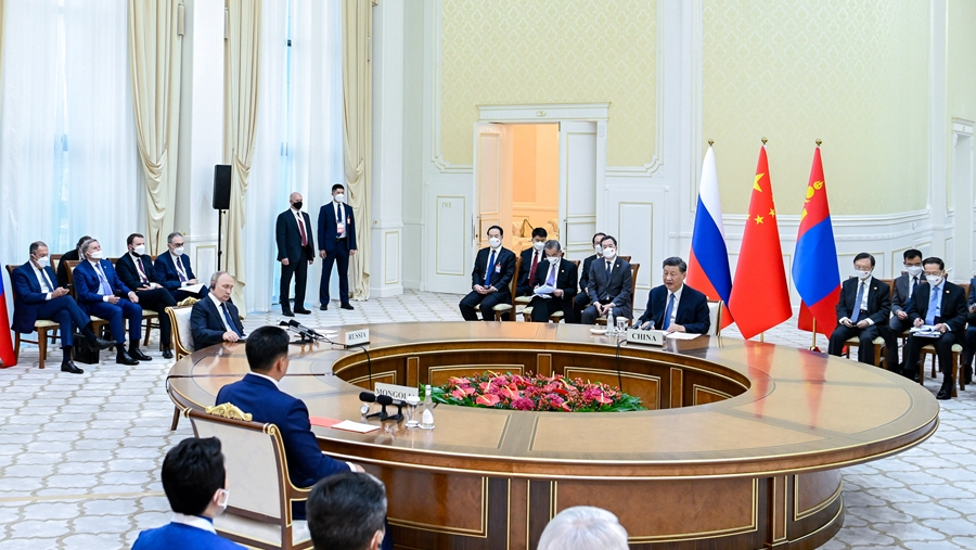 習近平出席中俄蒙元首第六次會晤。新華社