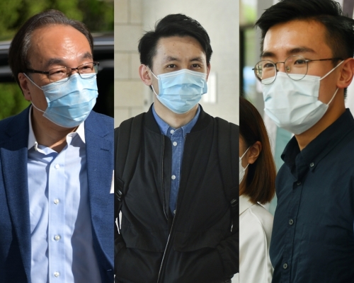 梁家傑(左)、羅健熙(中)、梁晃維(右)。資料圖片