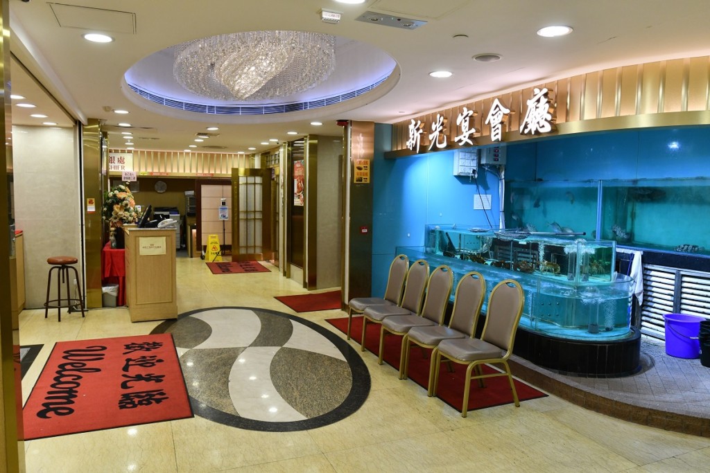 已列入強制檢測場所的越秀廣場5樓新光宴會廳。資料圖片